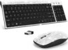 dazzling luxury keyboard and mouse wireless, sparkly bling rhinestone wireless mouse and keyboard gift set (silver)