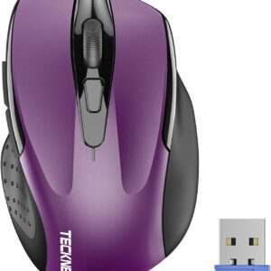 tecknet wireless mouse, 2.4g ergonomic optical mouse, computer mouse for laptop, pc, computer, chromebook, notebook, 6 buttons, 24 months battery life, 2600 dpi, 5 adjustment levels