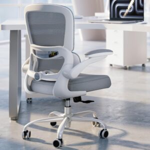 tralt office chair ergonomic desk chair with adjustable lumbar support, mesh computer chair, executive chairs for home office comfortable lumbar support (white)