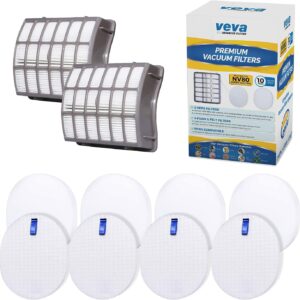 veva complete premium vacuum filter set including 2 hepa, 4 foam, 4 felt filters 10 pieces total for shark navigator rotator professional upright model nv70, nv71, nv80, nvc80c, nv90, nv95 & uv420