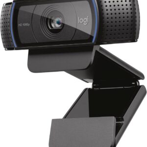 logitech c920x hd pro webcam, full hd 1080p/30fps video, clear audio, hd light correction, pc camera webcam, works with skype, zoom, facetime, pc, laptop, mac, tablet black