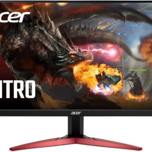 acer nitro kg241y sbiip 23.8” full hd (1920 x 1080) va gaming monitor | amd freesync premium technology | 165hz refresh rate | 1ms (vrb) | zeroframe design | 1 x display port 1.2 & 2 x hdmi 2.0,black