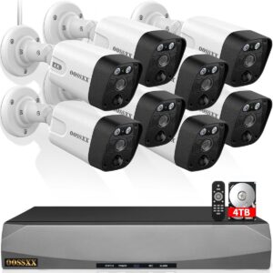 (4k/8.0 megapixel & 130° ultra wide angle) 2 way audio poe outdoor home security camera system wired outdoor video surveillance ip cameras system