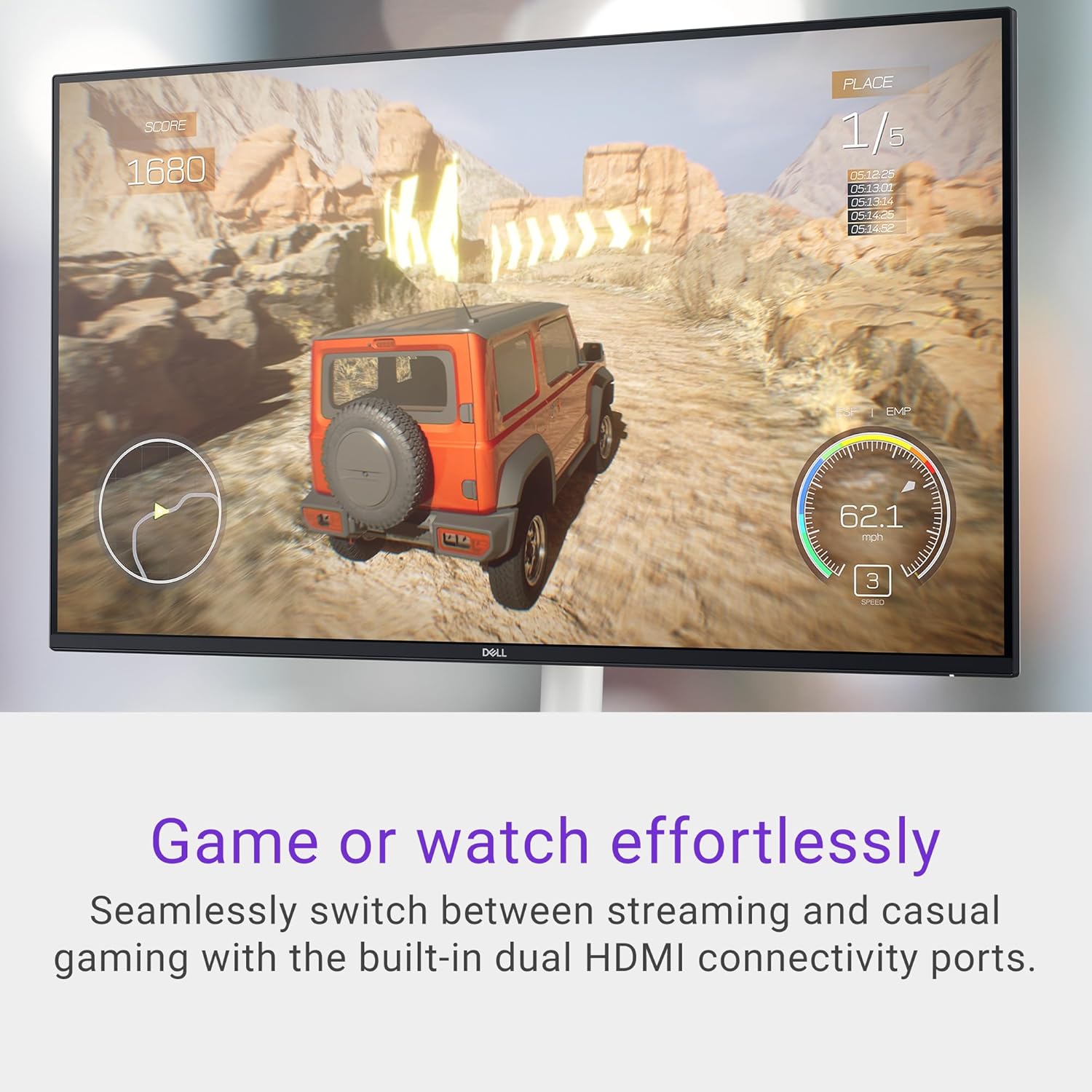 Dell S2725HS 27 Inch Monitor, FHD (1920x1080) Display, 100Hz Refresh Rate, 1500:1 Contrast Ratio, TÜV Rheinland Eye Comfort 4 Star, Integrated 2x5W Speaker, Height/Tilt/Swivel/Pivot- Ash White Color - Image 8