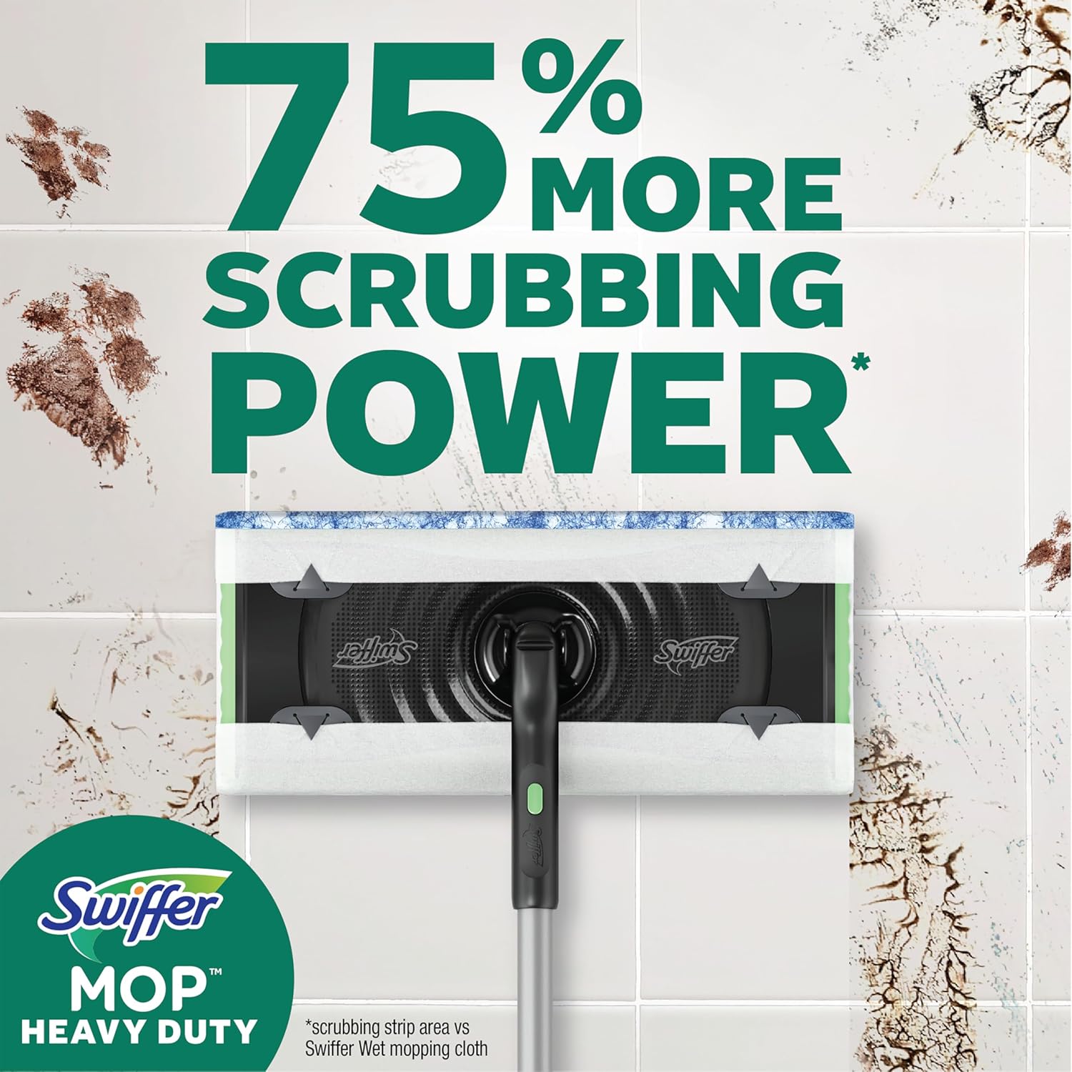swiffer sweep & mop deluxe 2 in 1 floor mopping and sweeping kit, multi surface kit for floor cleaning, kit includes 1 sweeper device, 5 heavy duty dry sweeping cloths, 6 heavy duty wet mopping cloths