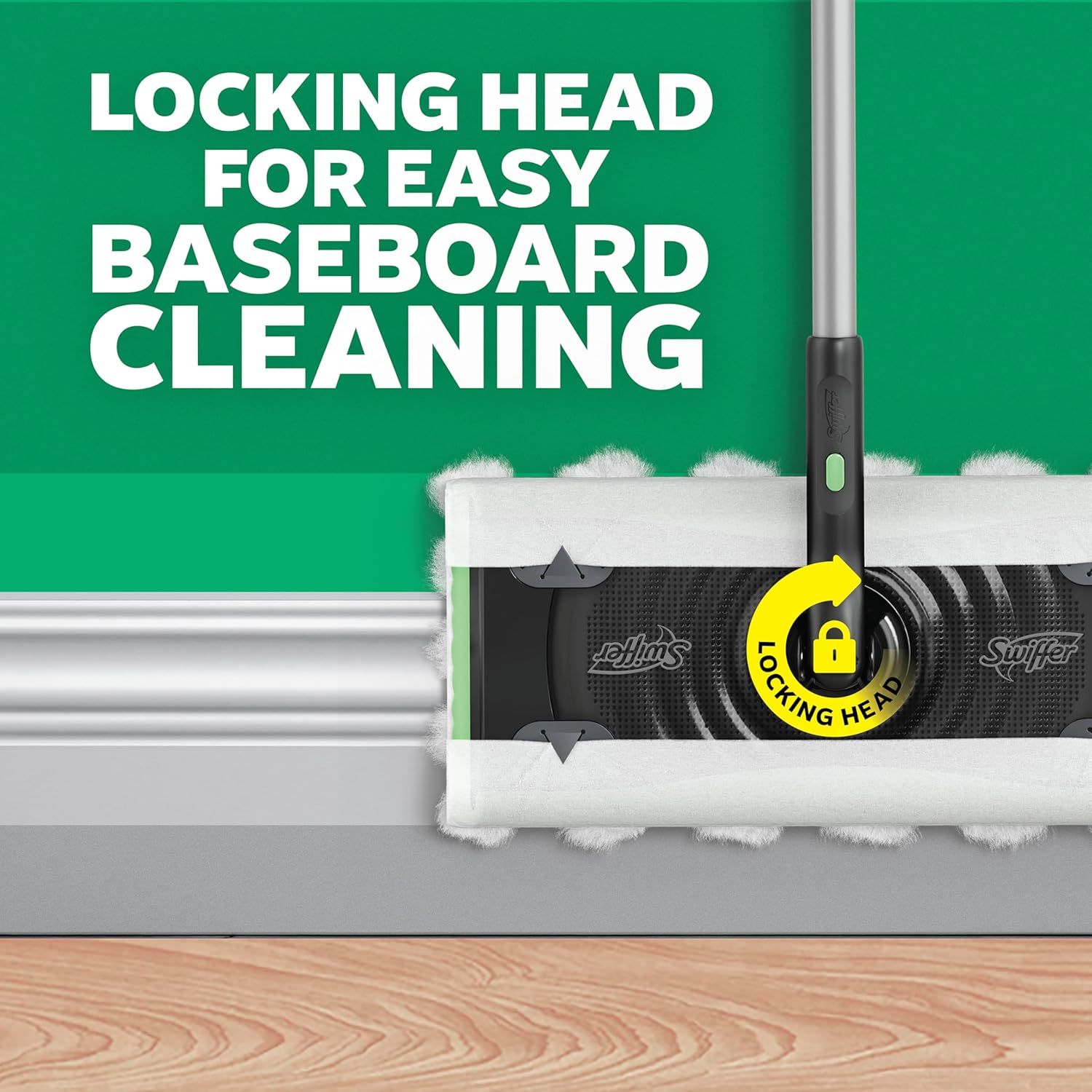 swiffer sweep & mop deluxe 2 in 1 floor mopping and sweeping kit, multi surface kit for floor cleaning, kit includes 1 sweeper device, 5 heavy duty dry sweeping cloths, 6 heavy duty wet mopping cloths