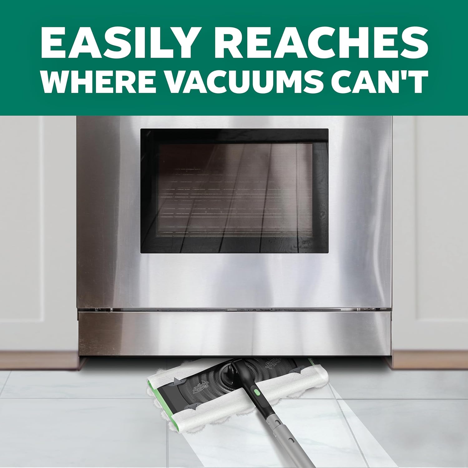 swiffer sweep & mop deluxe 2 in 1 floor mopping and sweeping kit, multi surface kit for floor cleaning, kit includes 1 sweeper device, 5 heavy duty dry sweeping cloths, 6 heavy duty wet mopping cloths