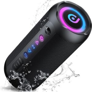 portable bluetooth speaker, bluetooth 5.4 speaker, 30w dual speaker, deep bass, 30h playtime, 3 eq mode, colorful rgb lights, ipx7 waterproof, tws pairing for outdoor/home/party/travel, gift ideas