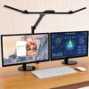 micomlan led desk lamp with clamp, architect desk lamp for home office with atmosphere lighting, 24w ultra bright auto dimming computer light stepless dimming and tempering led table light