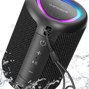 portable bluetooth speaker with lights, powerful crystal clear sound, ipx5 waterproof, all day playtime, aux&tf card input, bluetooth 5.3, tws paring, small wireless speaker for outdoor, gift ideas