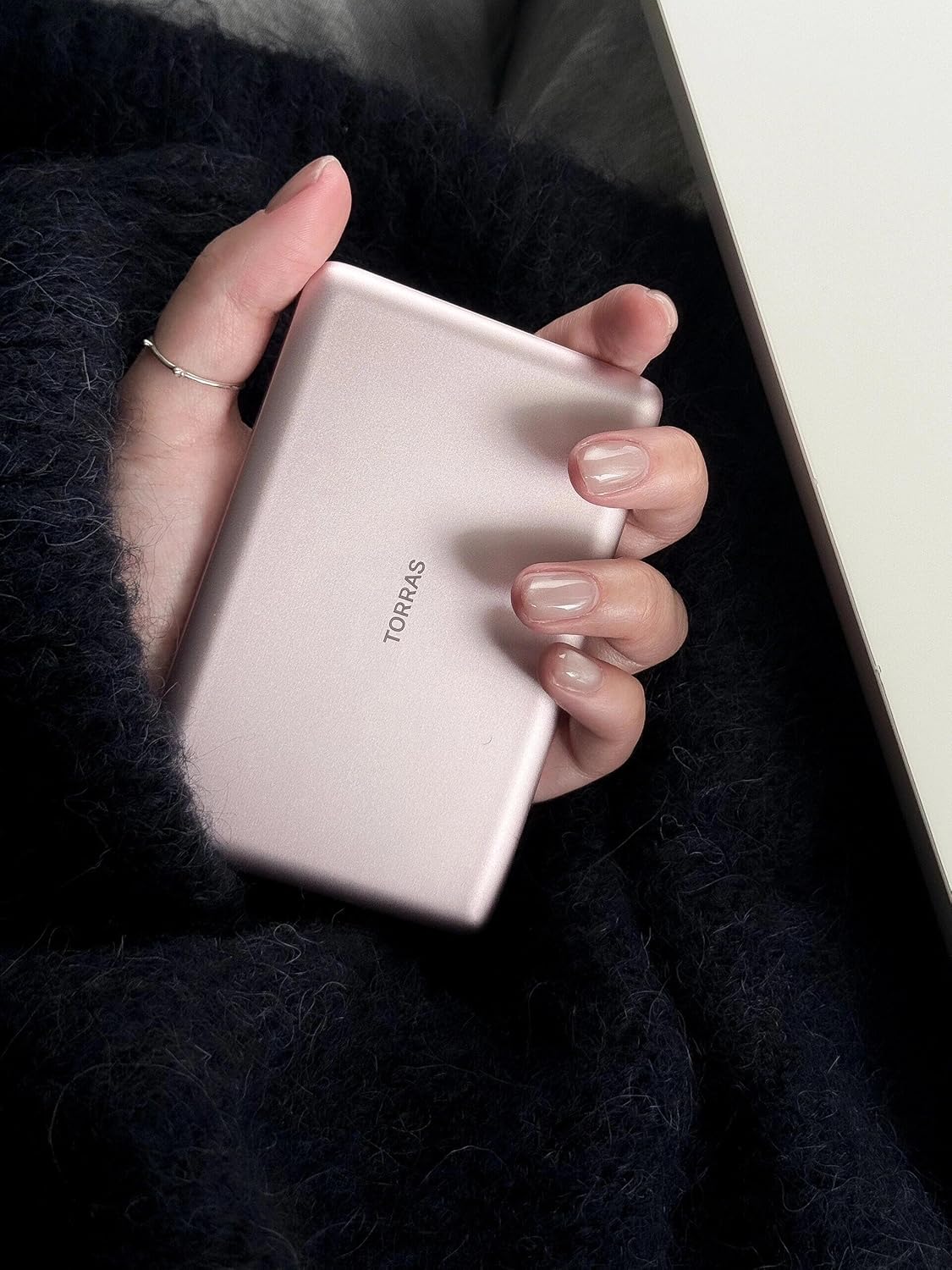 torras minimag power bank, ultra slim 5,000mah wireless portable charger with usb c cable, fast charging magnetic battery pack, magsafe compatible for iphone 16/15/14/13/12, azalea pink