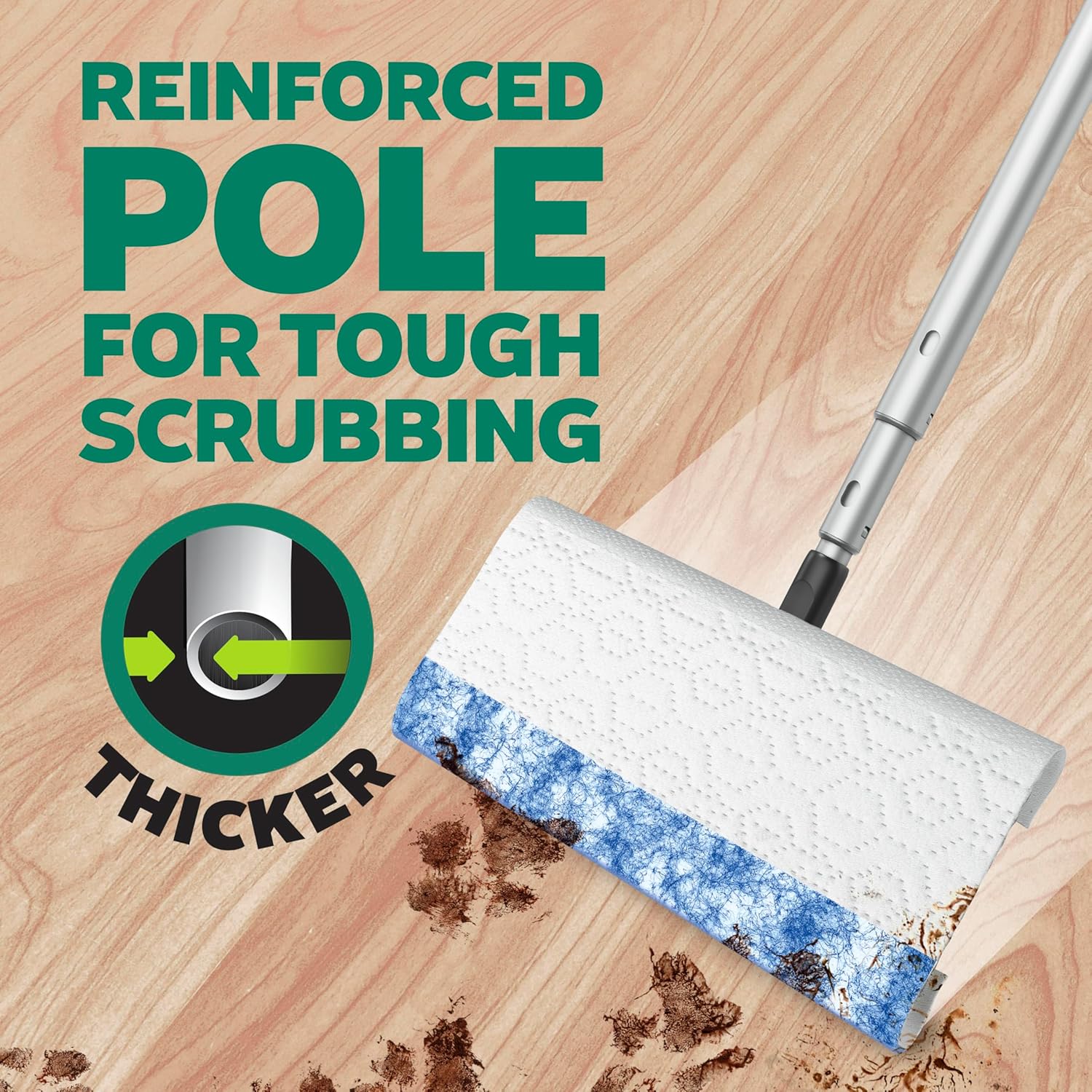 swiffer sweep & mop deluxe 2 in 1 floor mopping and sweeping kit, multi surface kit for floor cleaning, kit includes 1 sweeper device, 5 heavy duty dry sweeping cloths, 6 heavy duty wet mopping cloths