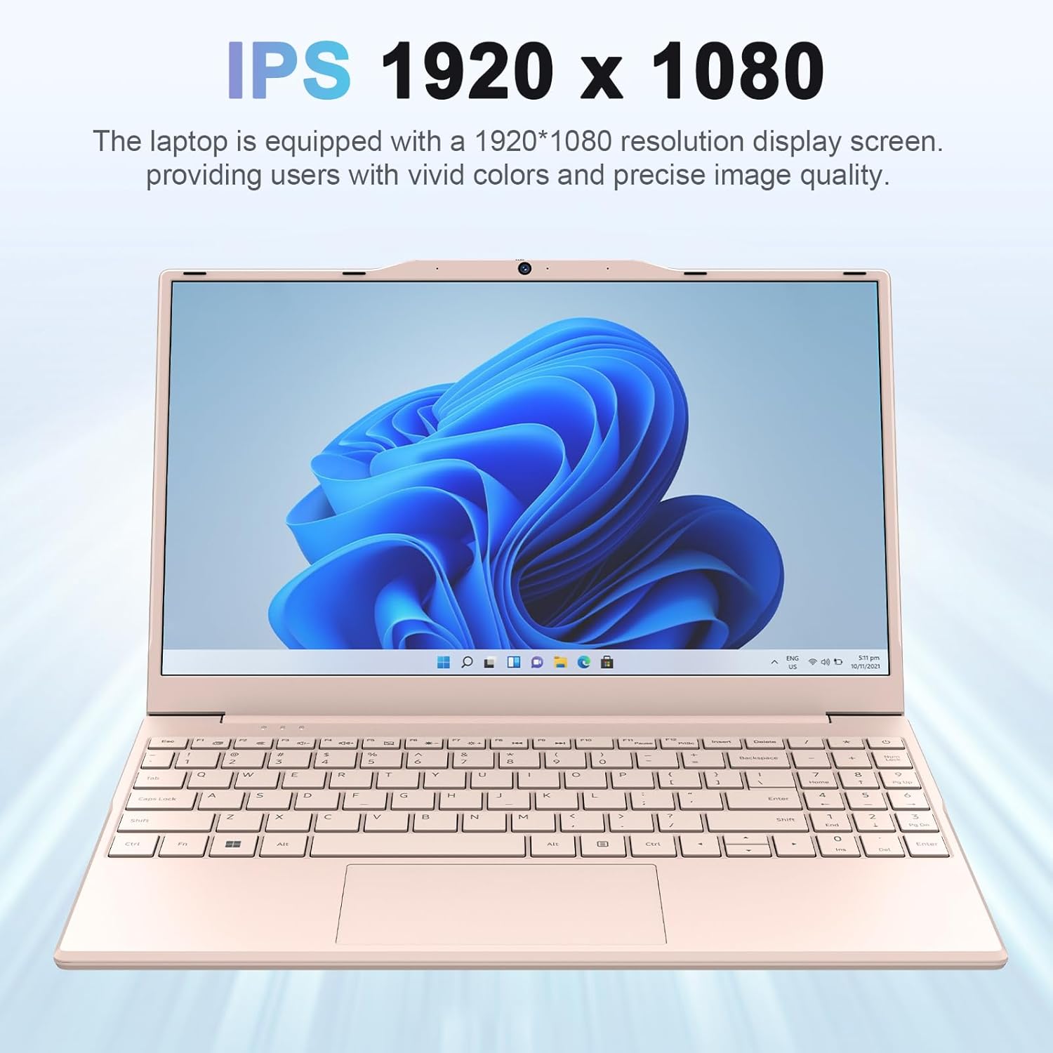 14'' student laptop computer,1080p fhd display,8gb ram,512gb ssd,n5095 cpu college student pink laptop,numeric keypad,256gb tf card,webcam, 5gwifi, hdmi,pink