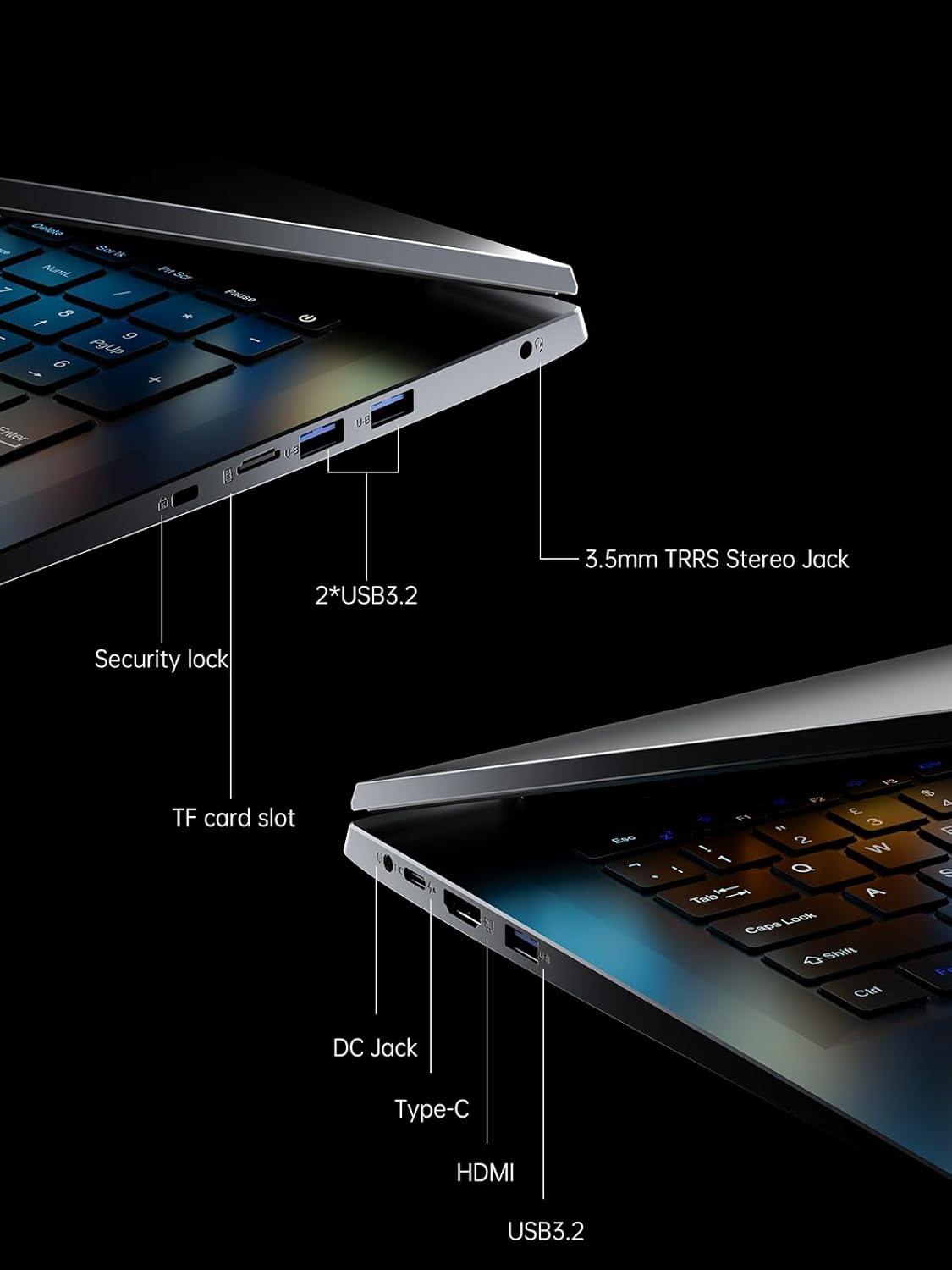 18.5" laptop computer with 8000 mah battery, intel quad core processor(up to 3.6ghz ),16gb ddr4 ram 512gb ssd,full hd ips display,type c,webcam,2025 windows 11 laptops for work business office student