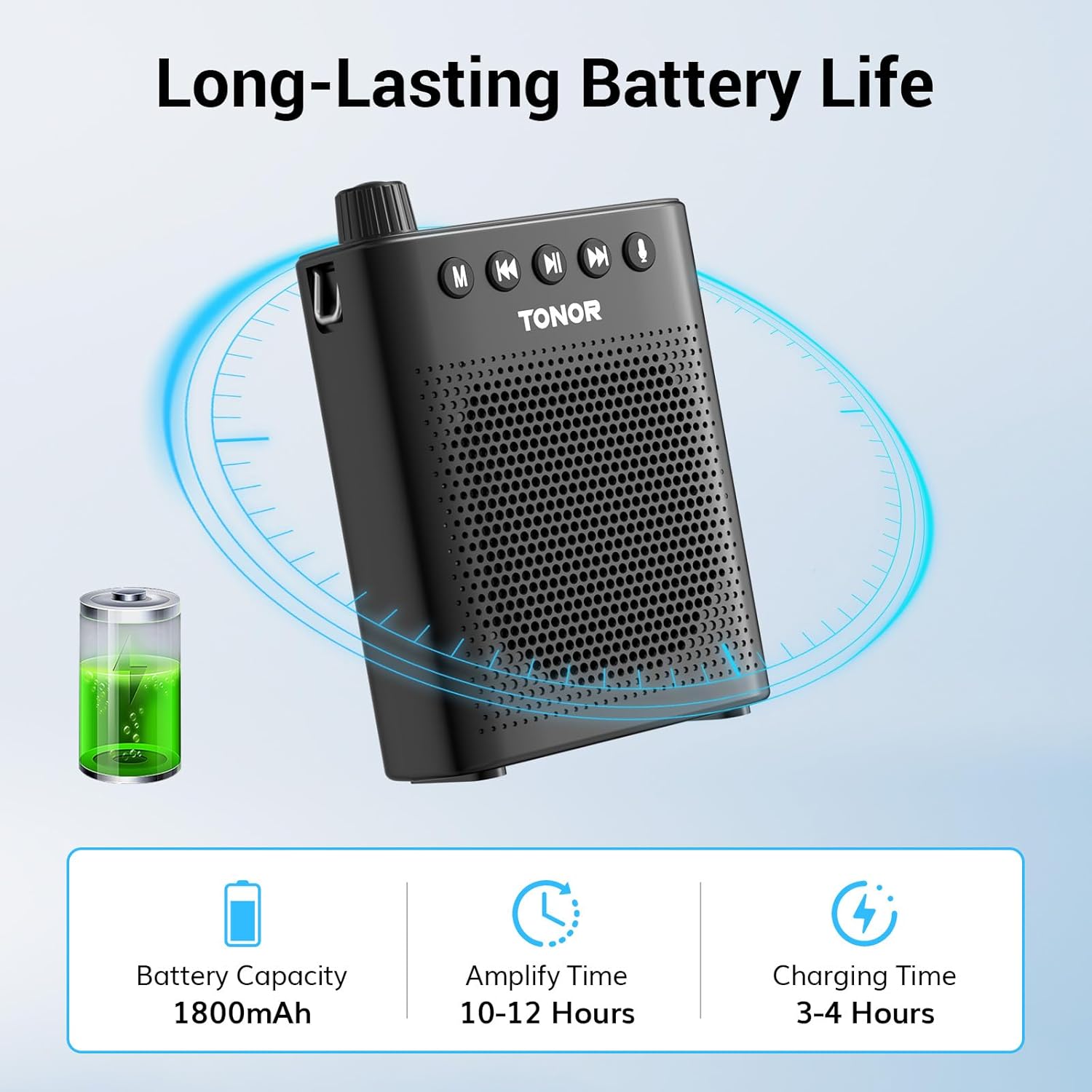 tonor portable voice amplifier for teachers, rechargeable mini pa system with wired headset microphone and waistband, megaphone speaker for classroom, training, yoga, speech, meeting, tour guides k10