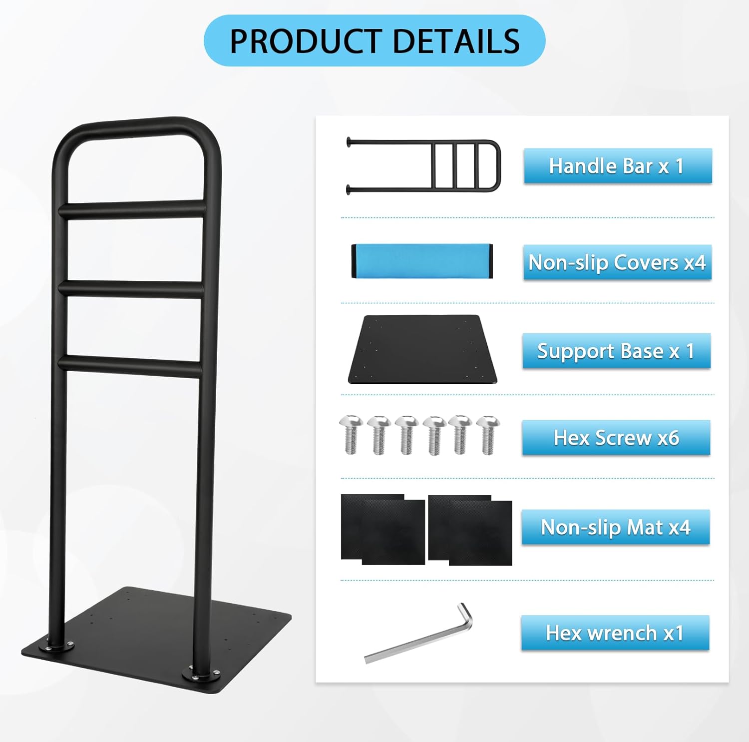 chair & couch stand assist bar, heavy duty stand assist rail with non slip covers, four heights assist bar for seniors, pregnant, adults and other relied on persons