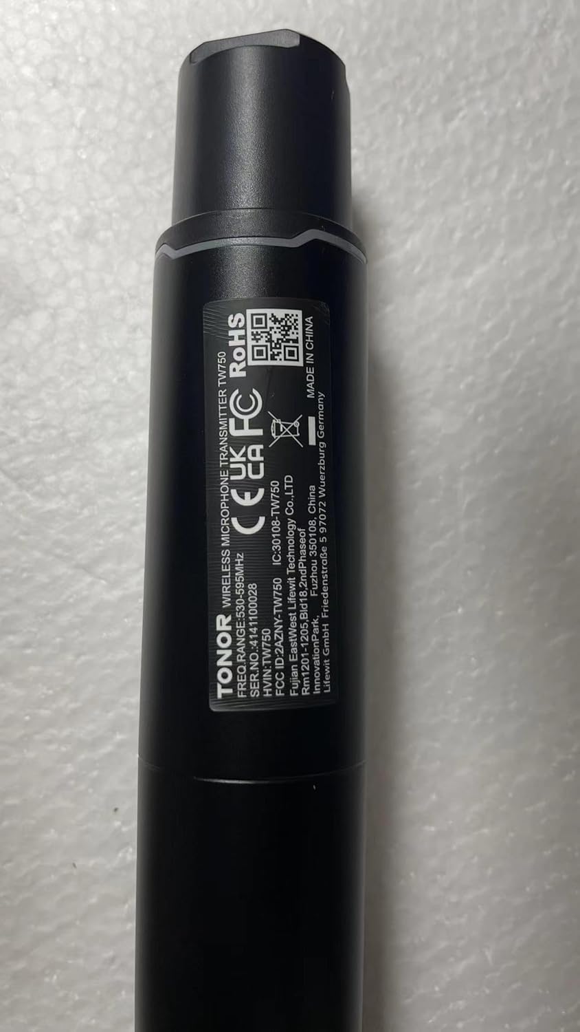 tonor wireless microphone system, auto scan & pair professional rechargeable wireless mic, 2x100 uhf metal cordless dynamic mic set for karaoke, church, singing, wedding, meeting, dj, 328ft tw750