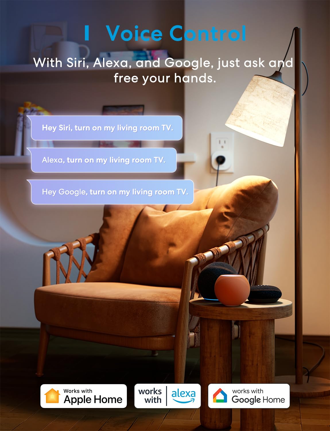 meross matter smart plug mini, ffs easy setup, 100% privacy smart outlet, compact size, support apple home, alexa, google home with schedule and timer, app and voice control, 2.4g wi fi only (4 pack)