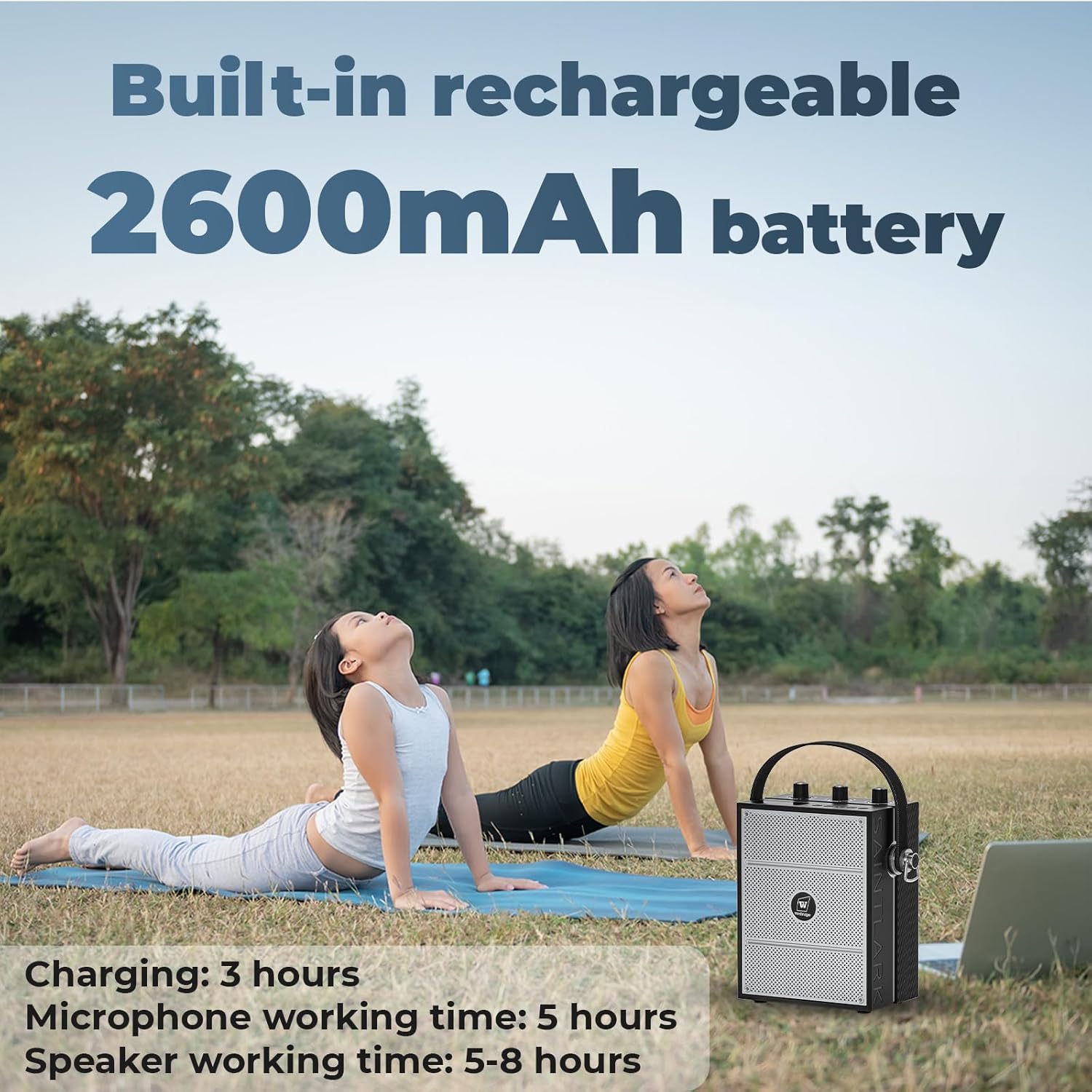 voice amplifier, portable pa system with wireless headset mic & speaker, 40w bluetooth portable microphone and speaker for teachers, public speaking, events, hands free megaphone with strap s98