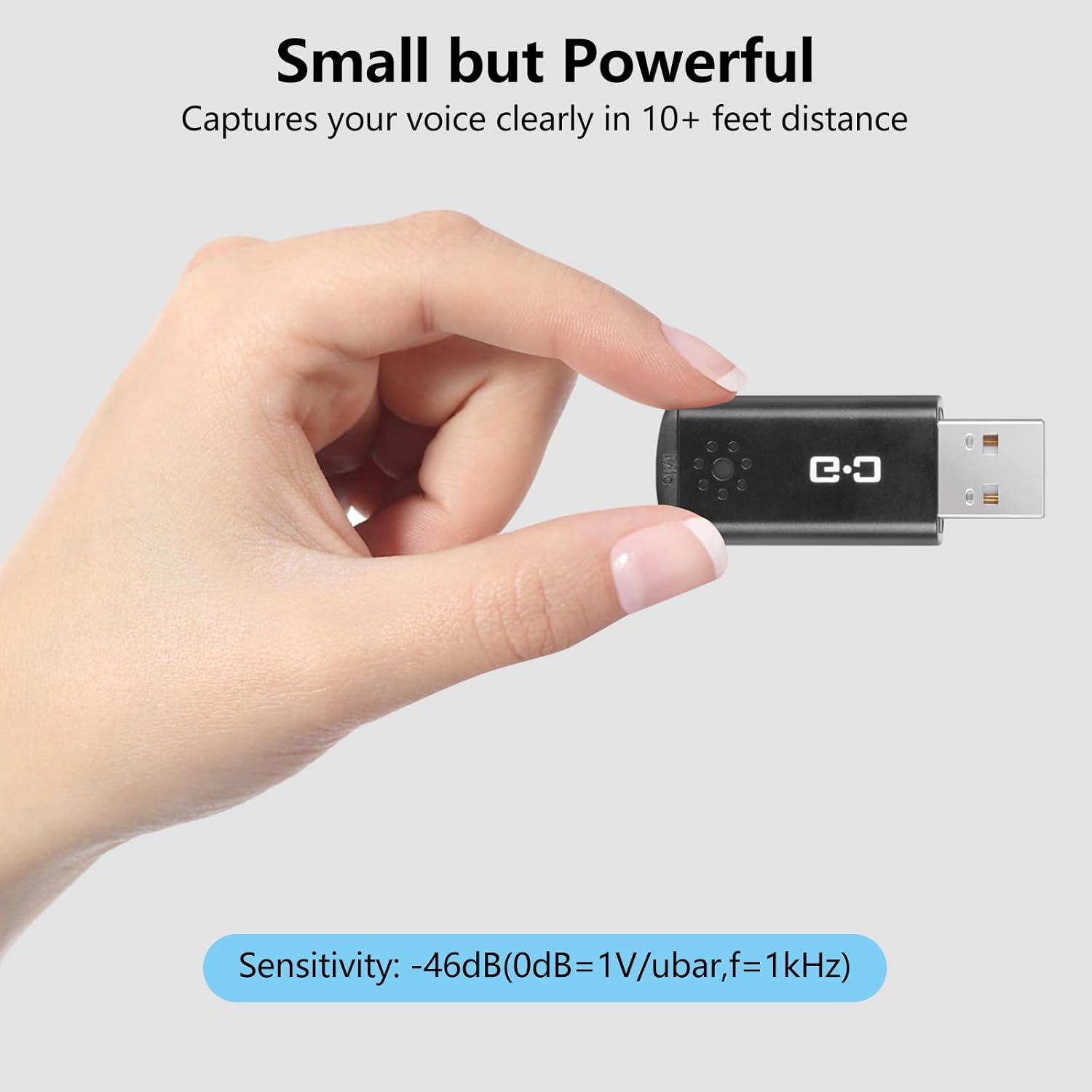 usb microphone for laptop and desktop computer, high sensitivity for clear call, plug and play, high gain, cordless mini sized portable, ideal for work & study