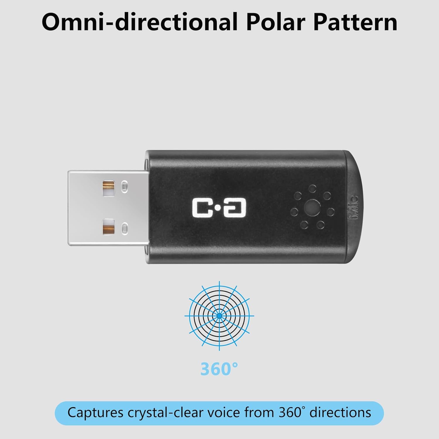 usb microphone for laptop and desktop computer, high sensitivity for clear call, plug and play, high gain, cordless mini sized portable, ideal for work & study