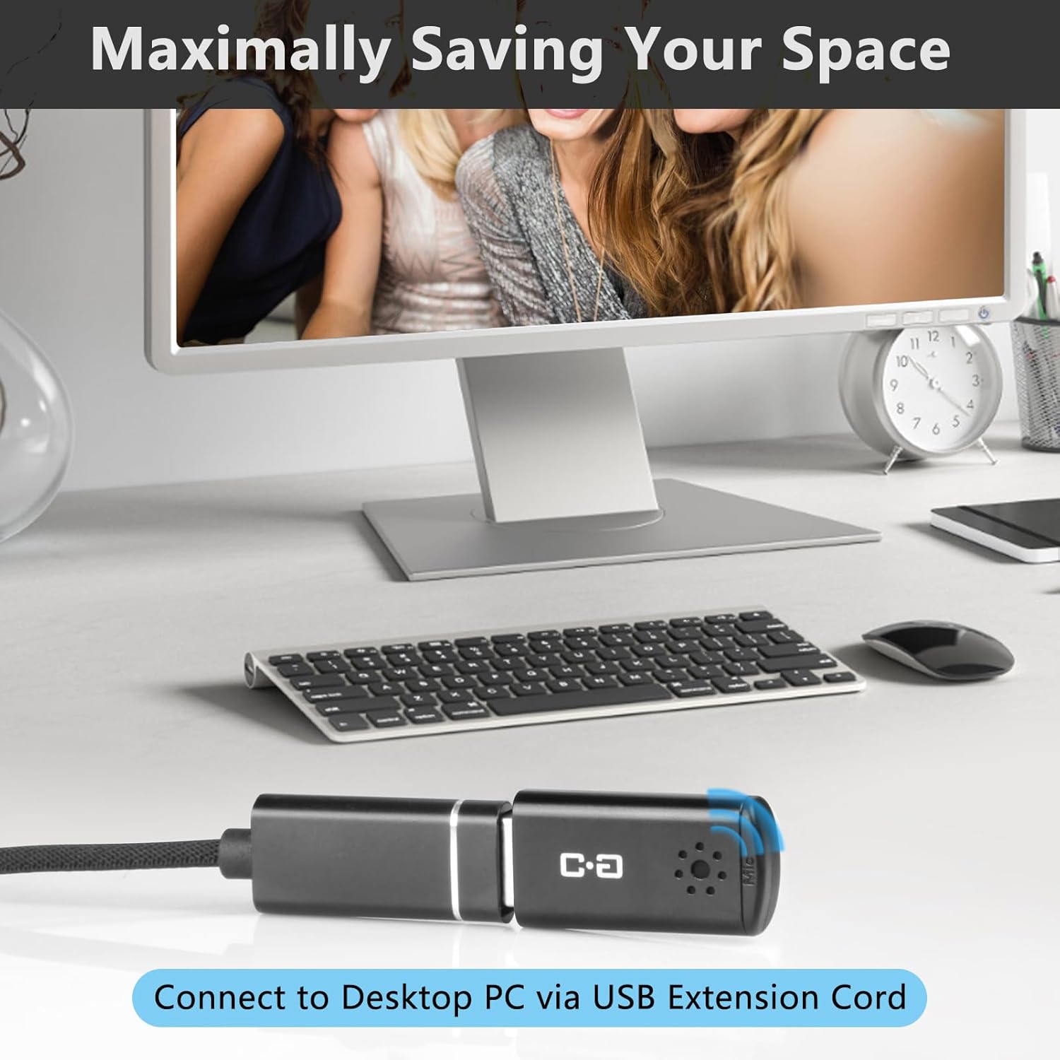 usb microphone for laptop and desktop computer, high sensitivity for clear call, plug and play, high gain, cordless mini sized portable, ideal for work & study