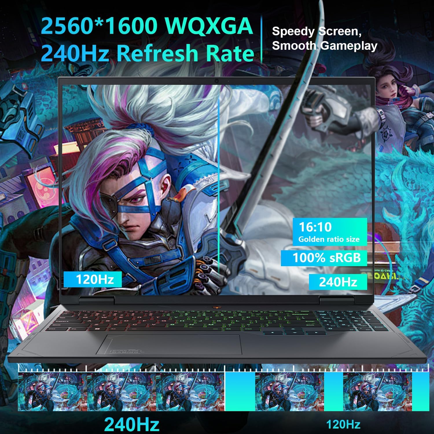 thunderobot radiant 16 4060 2.5k gaming laptop | 16" qhd+ 240hz display | 14th gen core i7 14650hx | geforce rtx 4060 | 32gb ddr5 | 1tb ssd | rgb backlit kb | wi fi 6 | win 11 home | gray