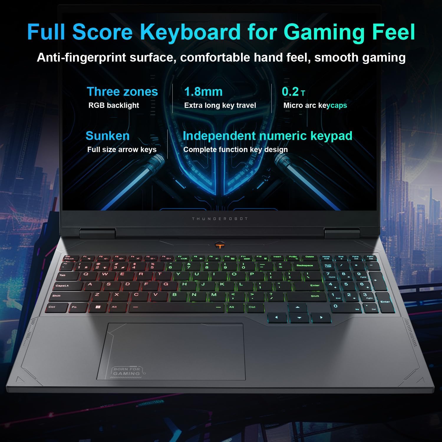 thunderobot radiant 16 4060 2.5k gaming laptop | 16" qhd+ 240hz display | 14th gen core i7 14650hx | geforce rtx 4060 | 32gb ddr5 | 1tb ssd | rgb backlit kb | wi fi 6 | win 11 home | gray