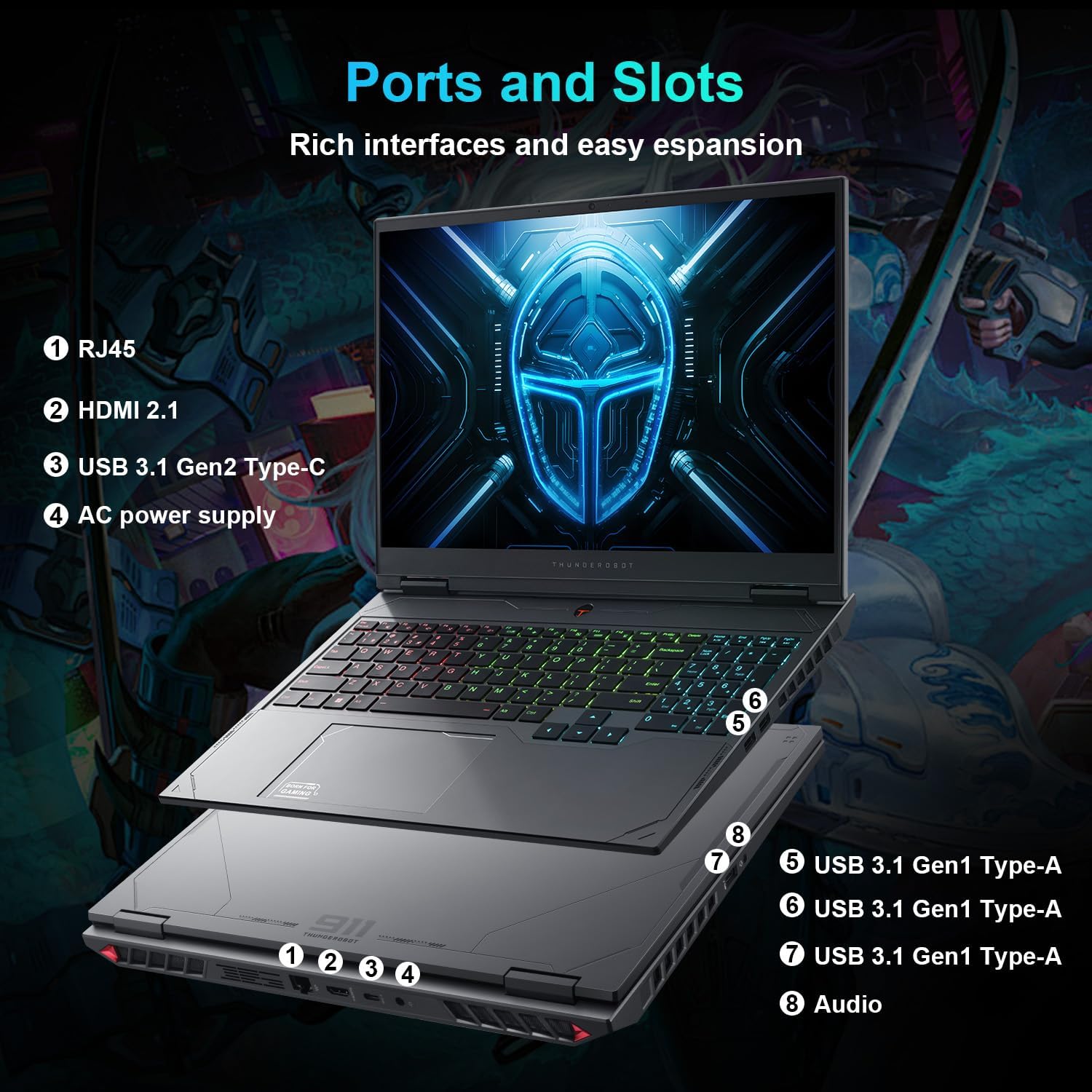thunderobot radiant 16 4060 2.5k gaming laptop | 16" qhd+ 240hz display | 14th gen core i7 14650hx | geforce rtx 4060 | 32gb ddr5 | 1tb ssd | rgb backlit kb | wi fi 6 | win 11 home | gray