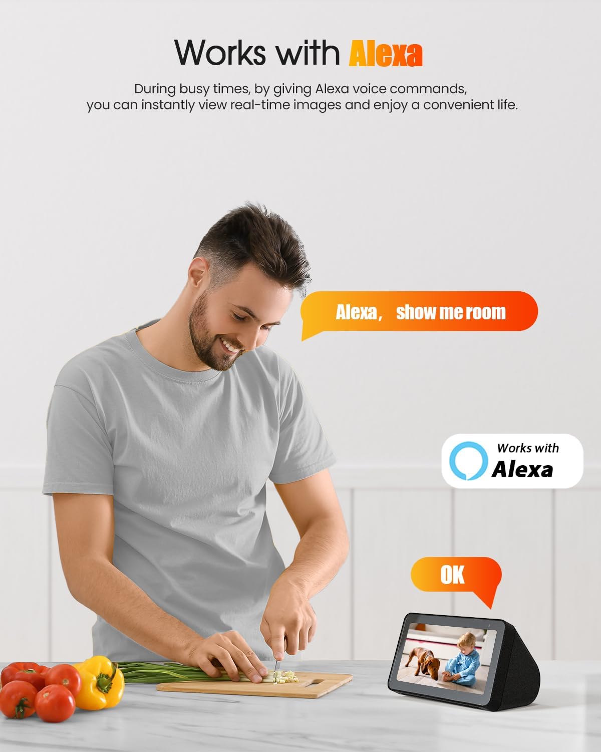 usogood 2.5k indoor camera for home security, 360°pet camera indoor with phone app,support 5g/2.4ghz wifi,dog camera with speaker, auto motion tracking detection,2 way audio,works with alexa,best gift