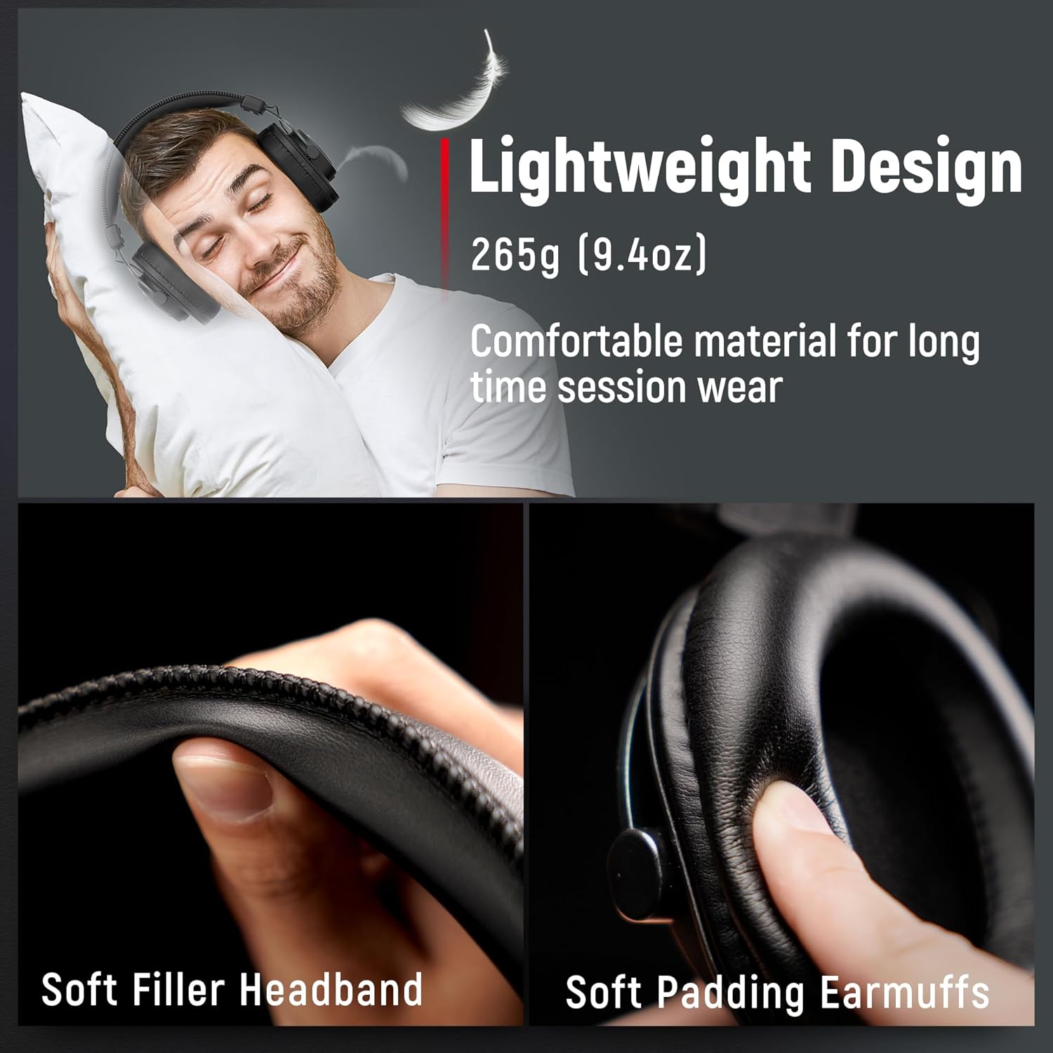 fifine studio monitor headphones for recording over ear wired headphones for podcast monitoring, streaming comfortable equipment with detachable cables 3.5mm or 6.35mm jack, black, on pc/mixer h8