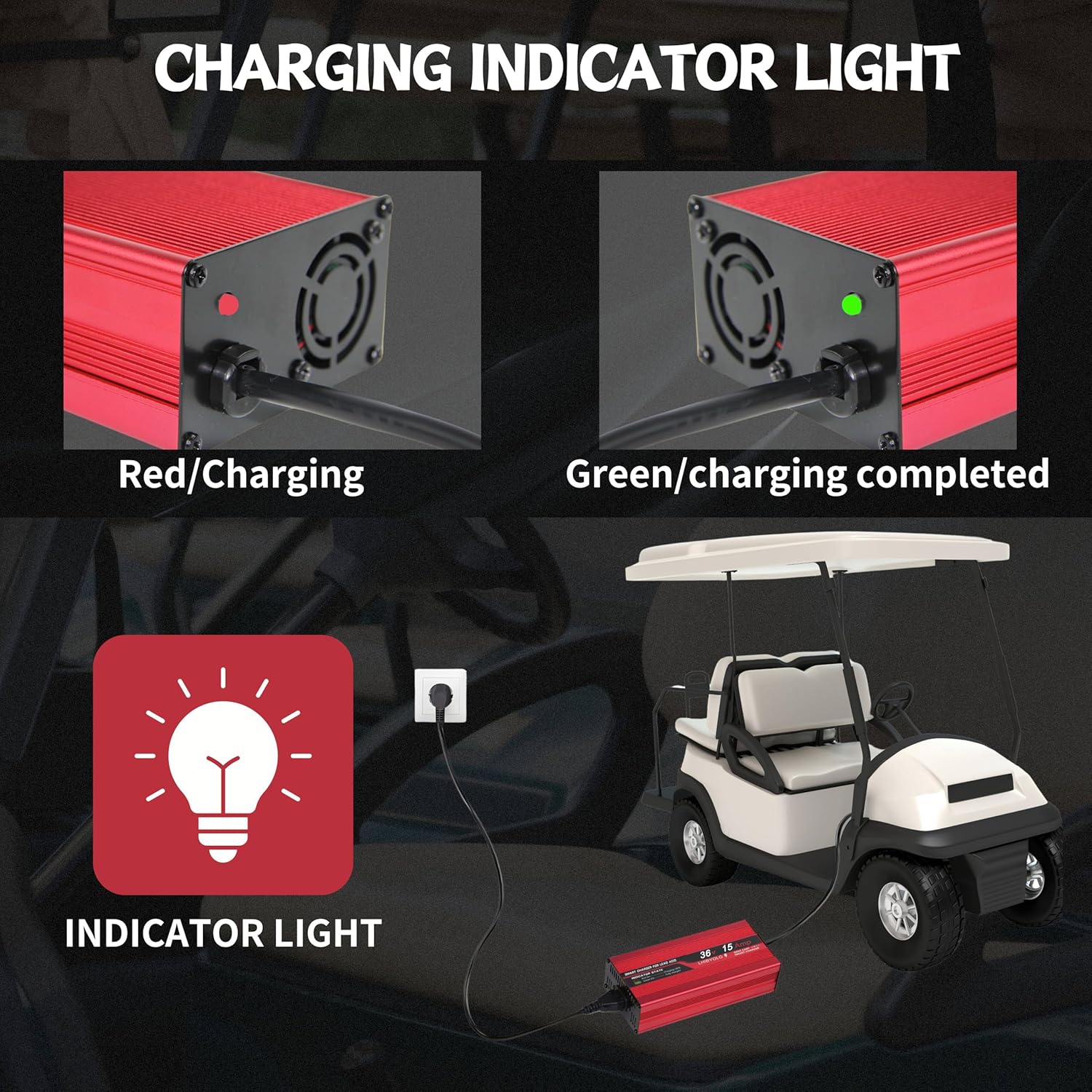 36 volt golf carts battery charger for 15 amp ez go txt, with type ezgo txt plug,6 10 hour full charge,golf cart battery charger,36v golf cart charger