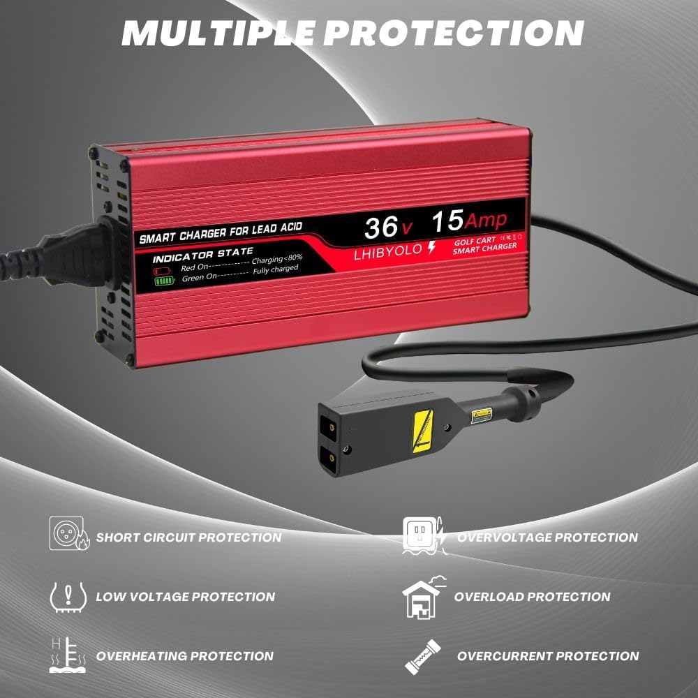 36 volt golf carts battery charger for 15 amp ez go txt, with type ezgo txt plug,6 10 hour full charge,golf cart battery charger,36v golf cart charger