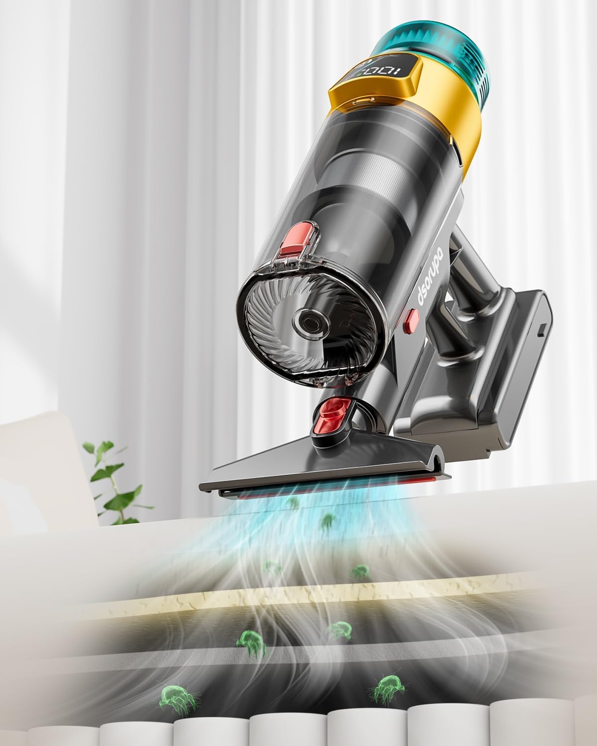 cordless vacuum cleaner, 580w 48kpa 70mins vacuum cleaners for home, stick vacuum with charging dock station, anti tangle wireless vacumm, rechargeable cordless vacuum for pet hair/carpet/hard floor