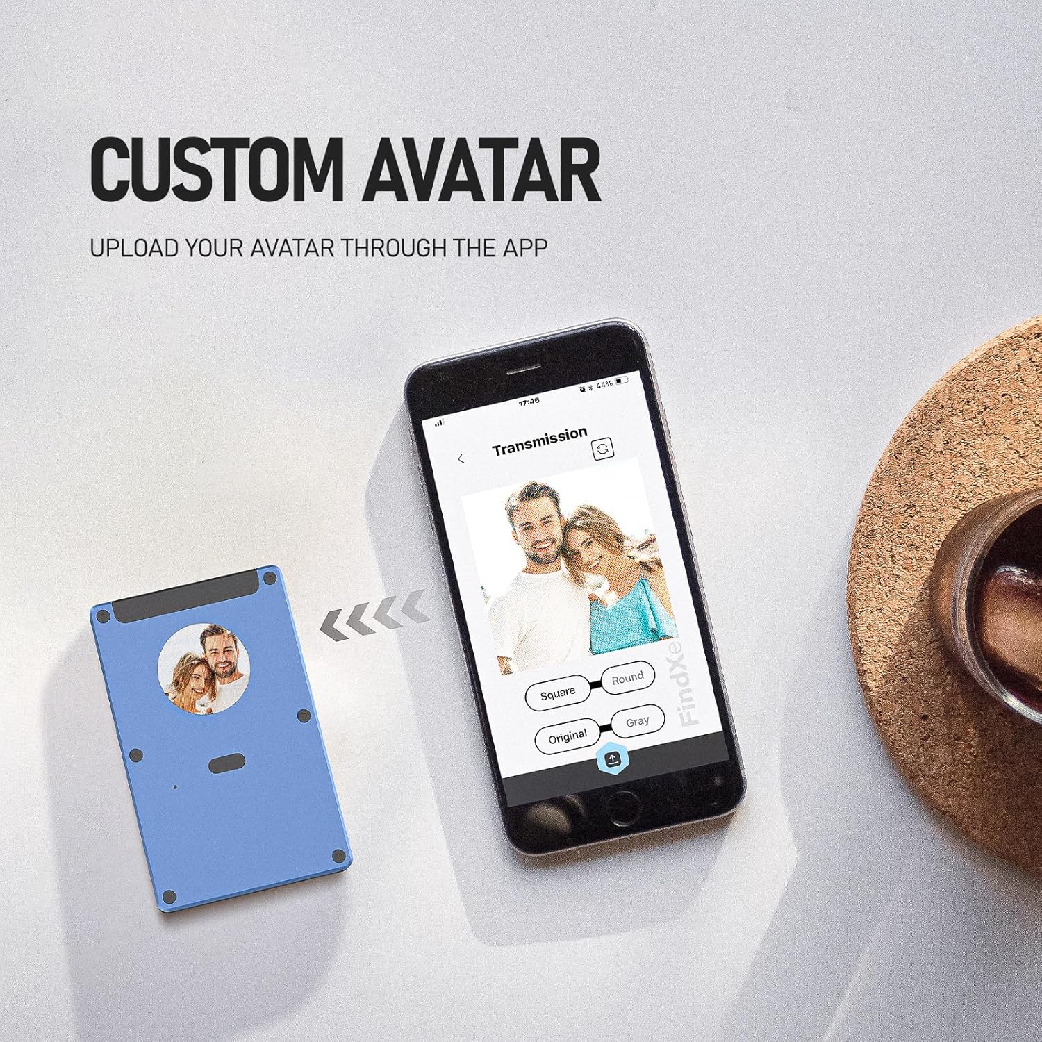 wallet with tracker for men, build in find my tracker secure wallets (ios only) with personalized electronic photo text information, slim rfid blocking credit card holder