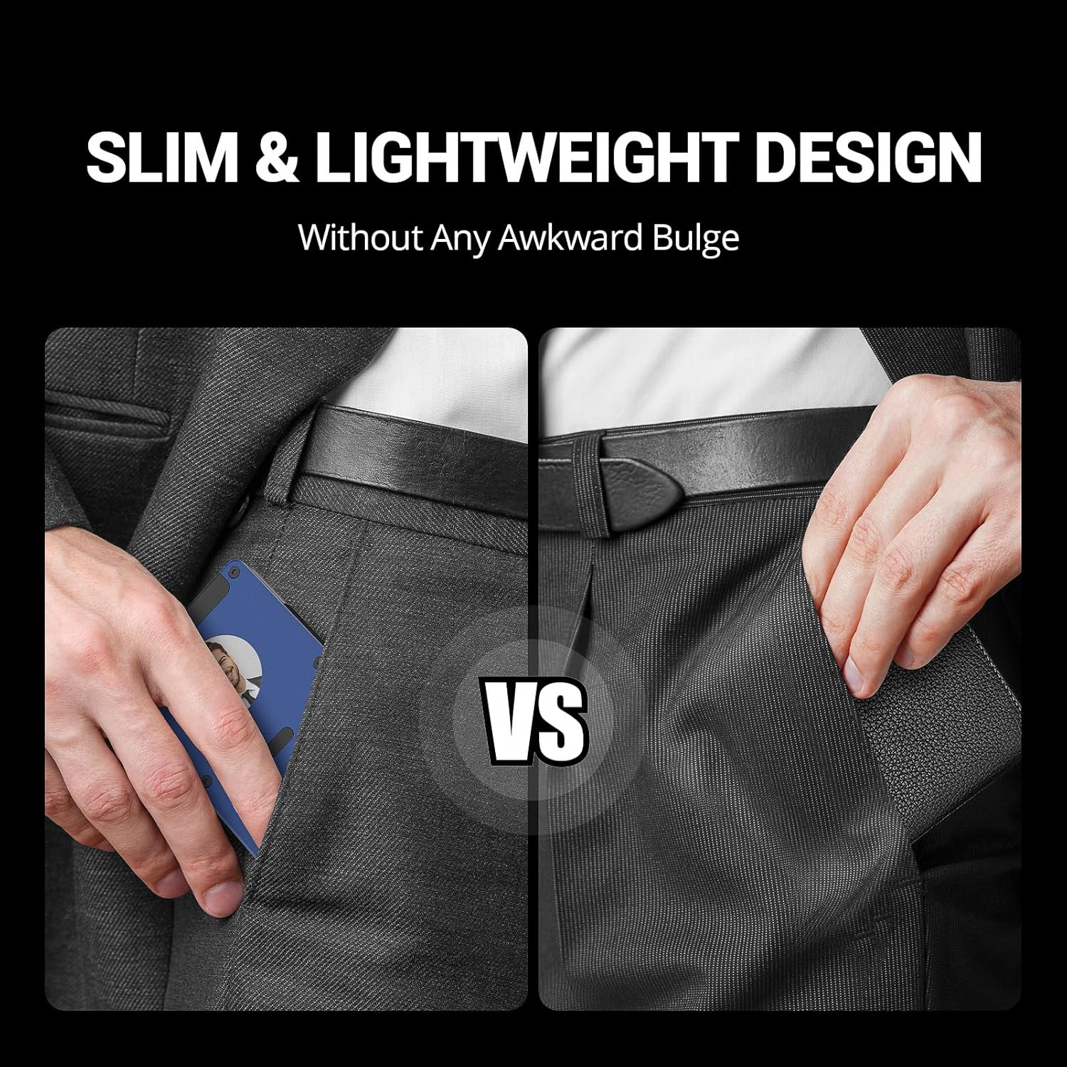 wallet with tracker for men, build in find my tracker secure wallets (ios only) with personalized electronic photo text information, slim rfid blocking credit card holder