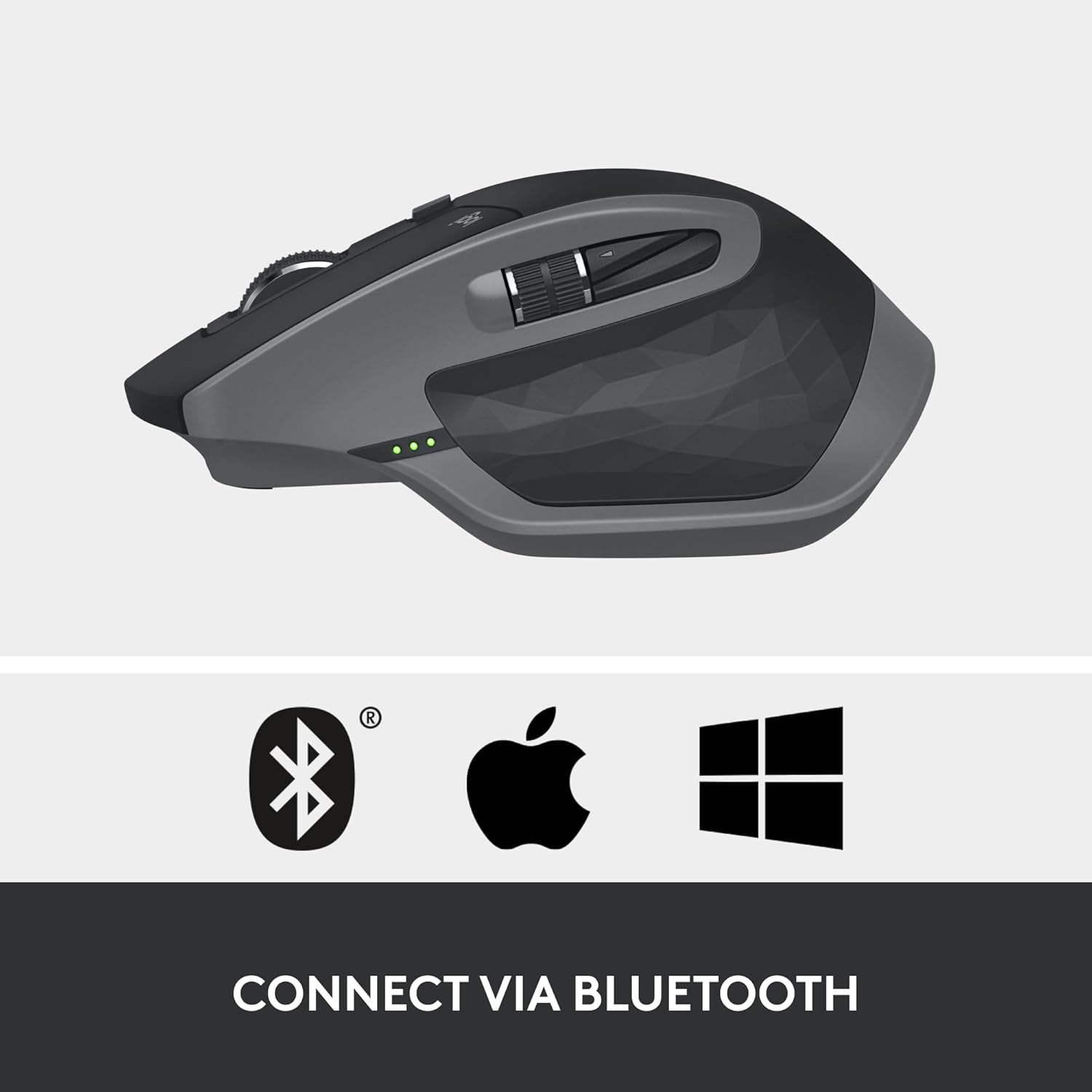 logitech mx master 2s bluetooth edition wireless mouse, multi surface, hyper fast scrolling, ergonomic, rechargeable, connects up to 3 mac/pc computers graphite