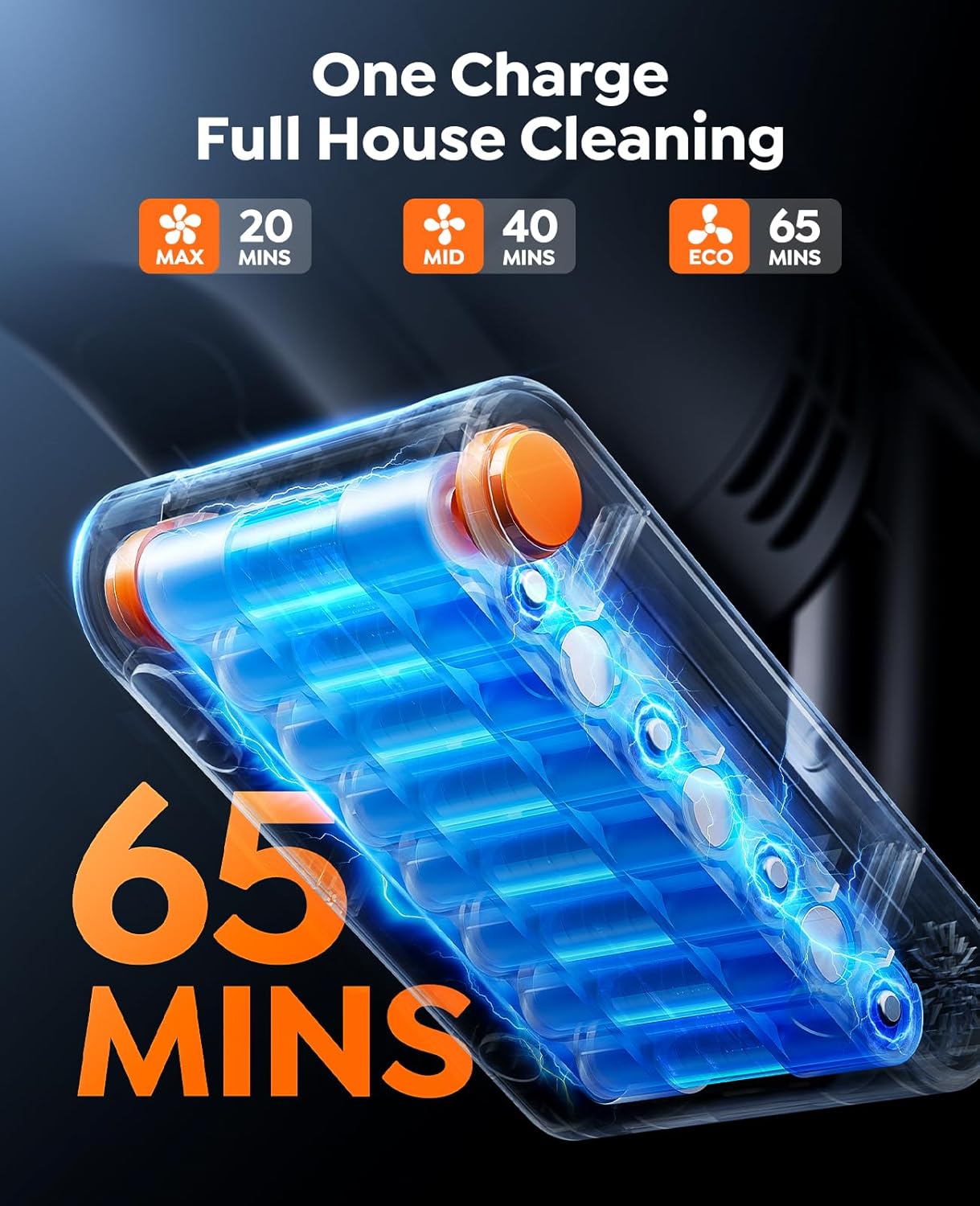 cordless vacuum cleaner, 600w/50kpa/65min runtime stick vacuum with 3.3ft hose, wall mount charging, auto mode, touchscreen, self standing vacuum cleaner for home/pet hair/carpet/car, fragrance