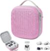 Krypthos Hard Carrying Case Compatible with Meta Quest 3S/Quest 3/Quest 2/Vision Pro, Portable VR Gaming Headset and Touch Controllers Case with Lens Protector, Suit for Travel and Home Storage (Pink)