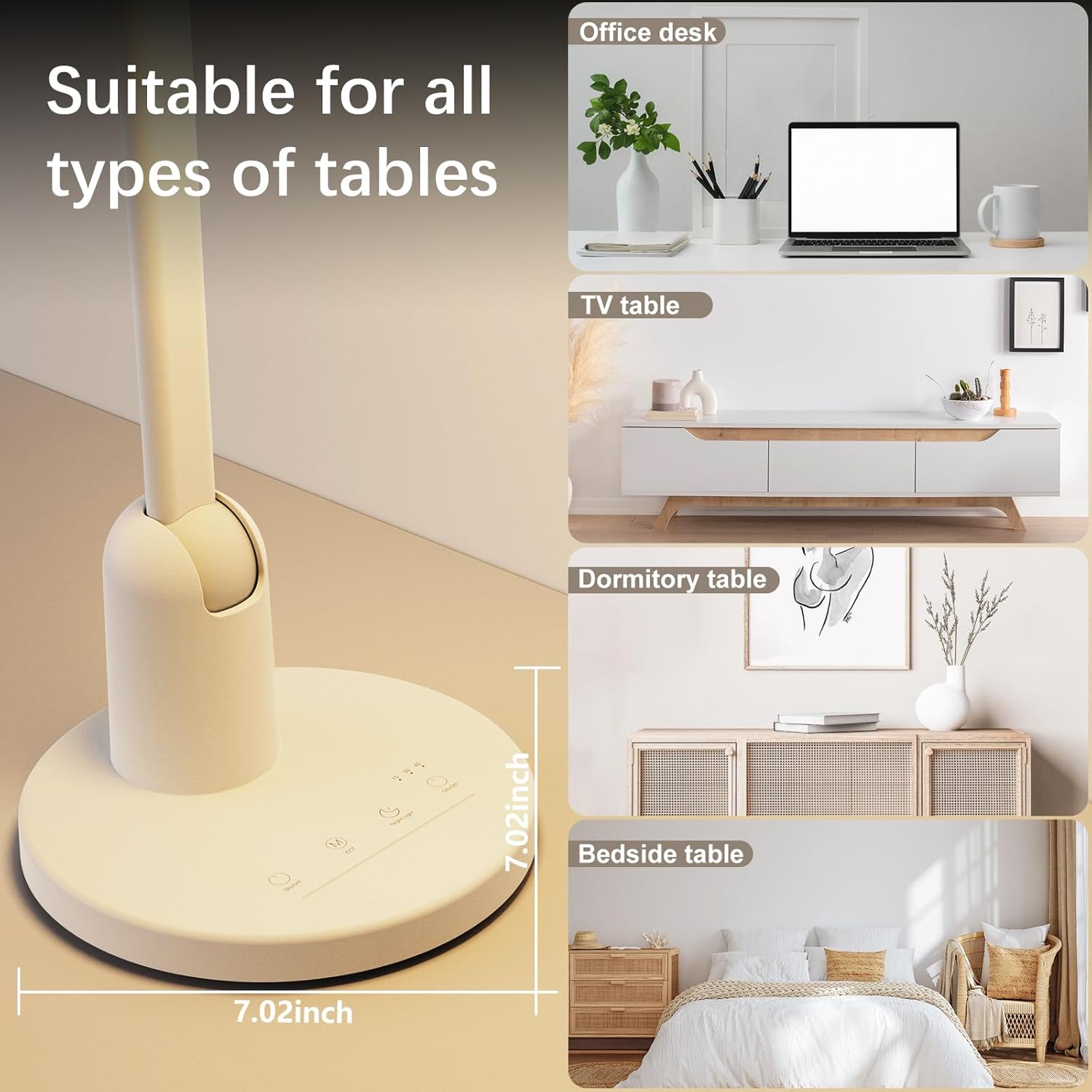 desk lamps for home office with stable base, 1000lm ultra bright eye caring desk light, 3000k 6000k dimmable table lamp with stepless dimming & timing function for work, reading, bedroom, bedside