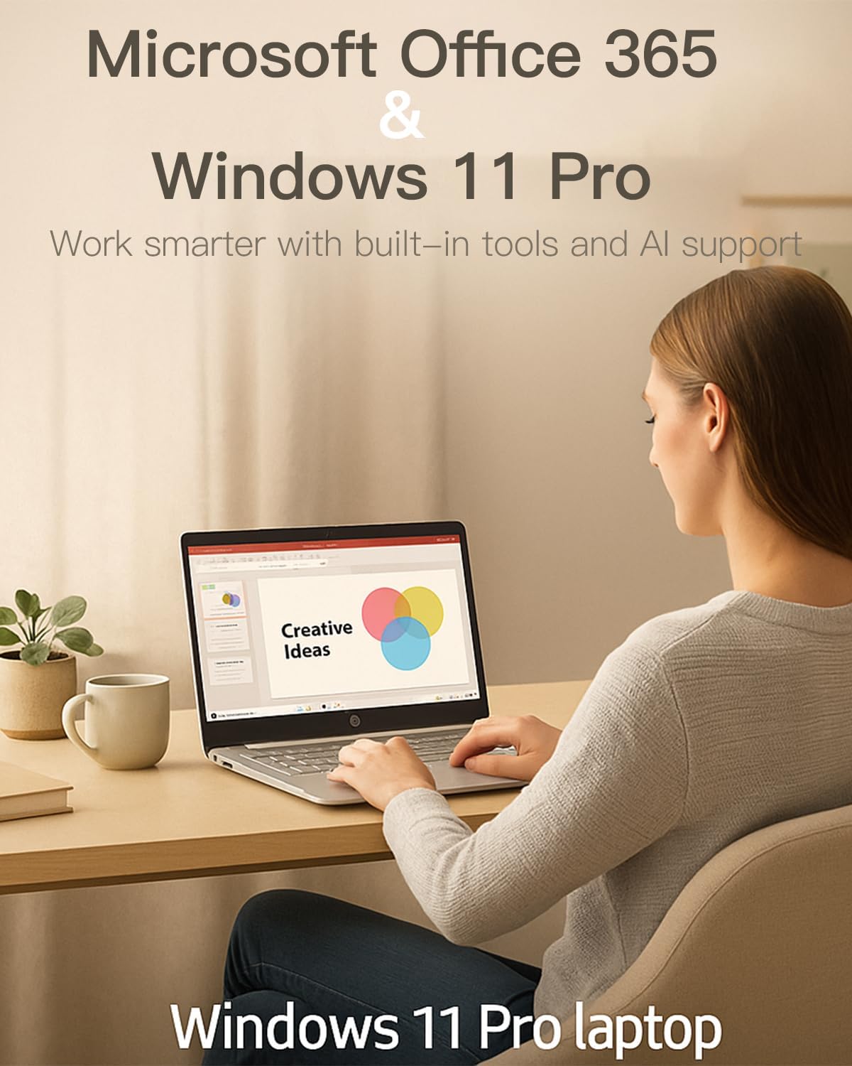 hp flagship everyday laptop computer win 11 pro & ai powered 1 y office 365 • intel quad core(up to 3.4ghz) • long battery • 32g ram • 128g ufs • w/256g sd card & dvd drive for student & business