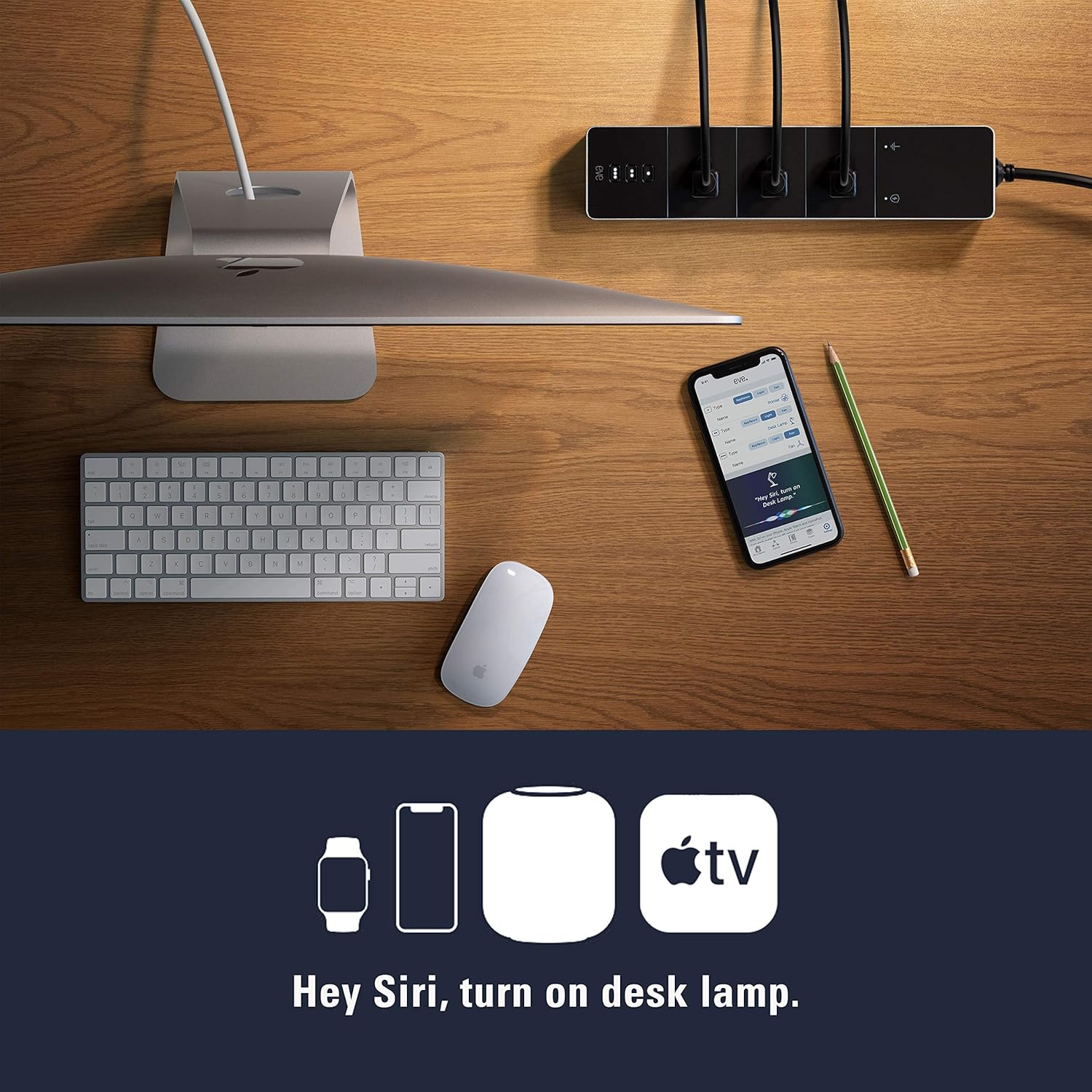 eve energy strip smart triple outlet & power meter for apple home, built in schedules & switches, surge protection, overcurrent protection, overvoltage protection, energy metering