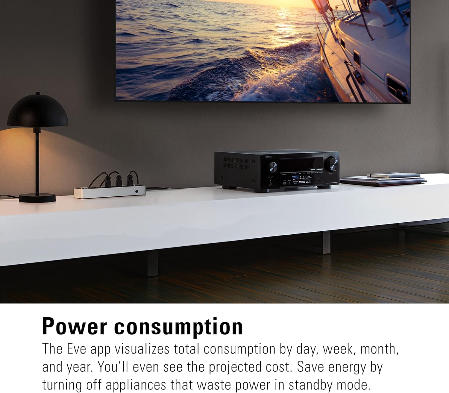 eve energy strip smart triple outlet & power meter for apple home, built in schedules & switches, surge protection, overcurrent protection, overvoltage protection, energy metering