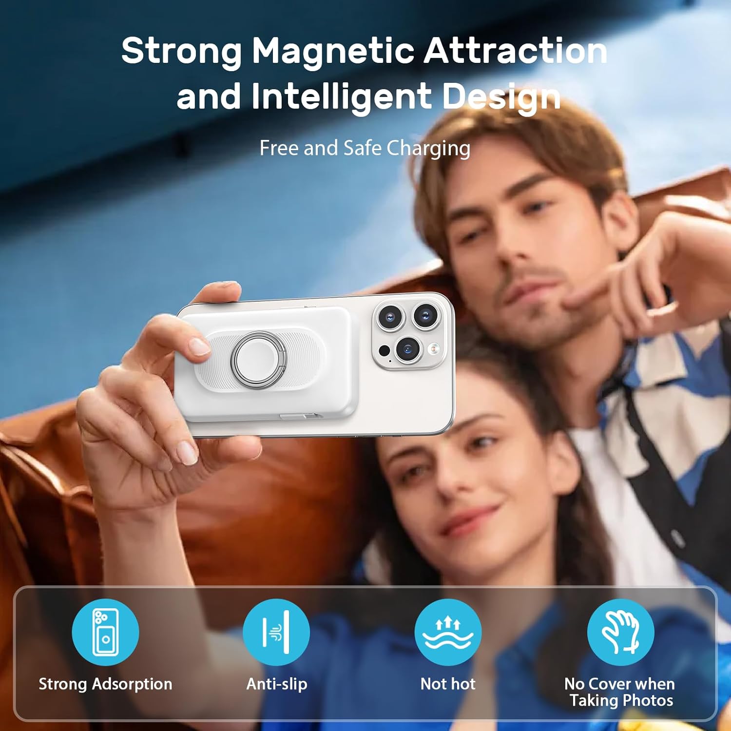 magnetic power bank 20000mah, wireless powerbank fast charging, 4 in 1 portable charger with usb c/ios cable, battery pack with stand for iphone 16 12 all series