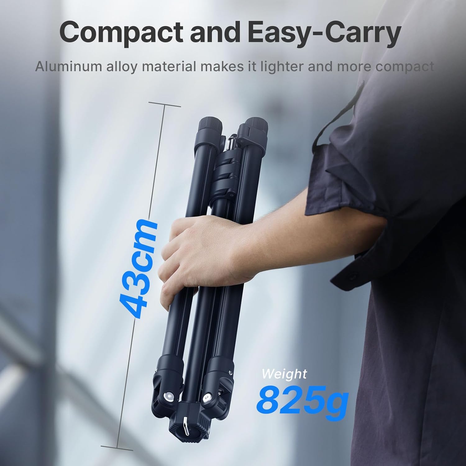 ulanzi tt43 extendable photography light stand, adjustable 6.23ft aluminum tripod, reversible portable studio lighting tripod for continute output lighting/strobe light/webcams/cameras/softbox