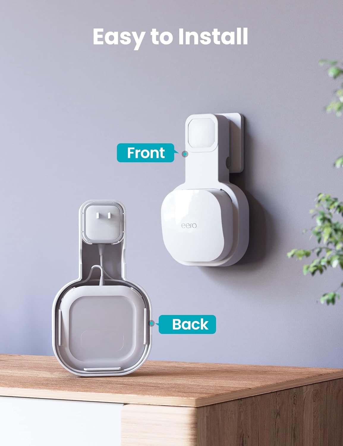 dg direct wall mount holder only for eero 6 router mesh wi fi system,no messy wires,stand bracket for eero 6 extender space saving white 3pcs