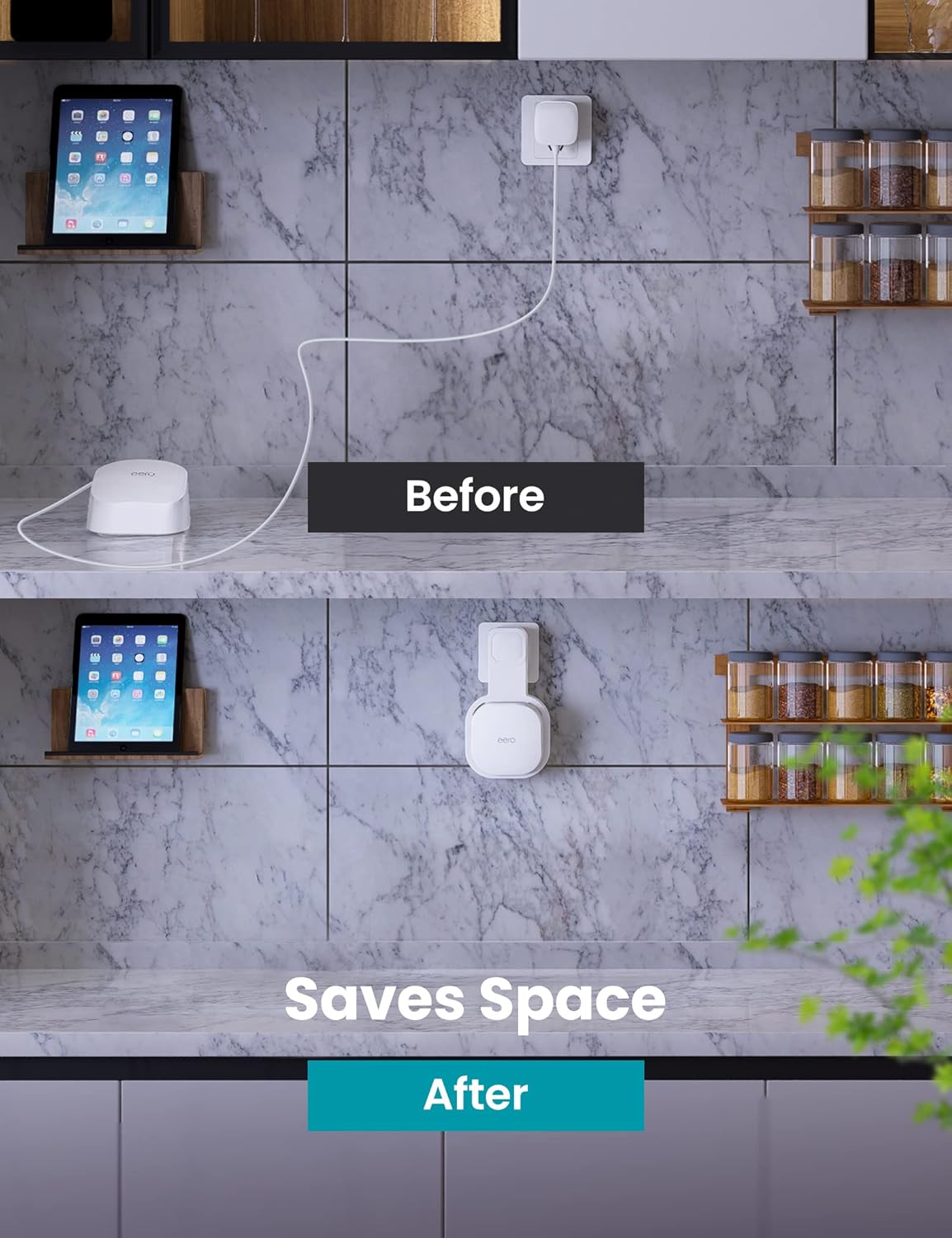 dg direct wall mount holder only for eero 6 router mesh wi fi system,no messy wires,stand bracket for eero 6 extender space saving white 3pcs