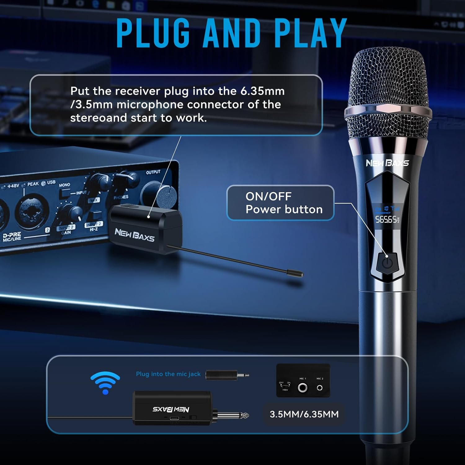 wireless microphones, dual karaoke microphone system, microfonos inalambricos with rechargeable receiver, cordless dynamic mic micro set for singing, wedding, dj, party, speech,red black