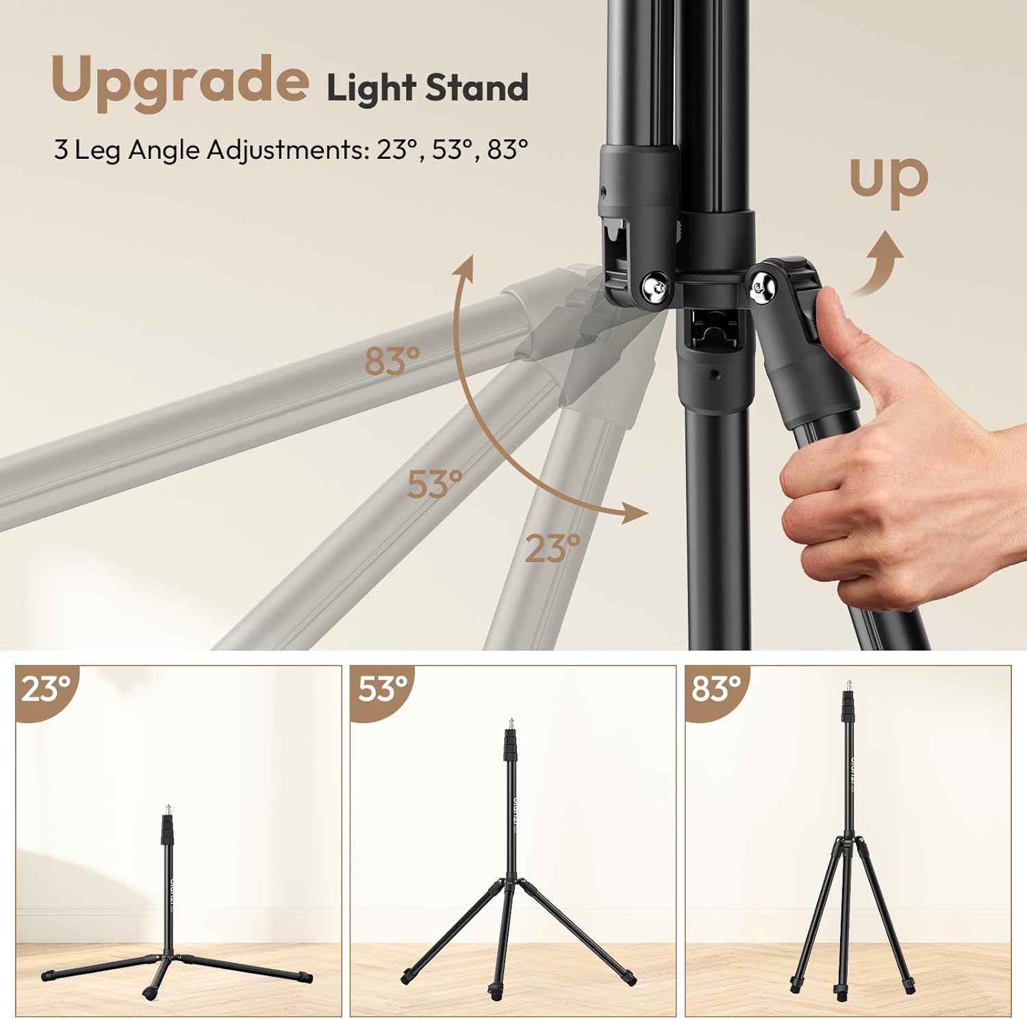 ulanzi t270 light stand 8.8ft/270cm adjustable photography light stand tripod, aluminum portable studio lighting stand for softbox, led video light, reflector, strobe, photo video photography