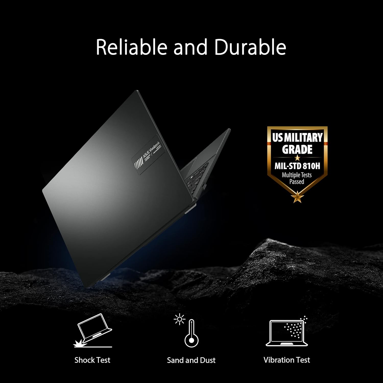 asus vivobook go 15.6” fhd slim laptop, amd ryzen 3 7320u quad core processor, 8gb ddr5 ram, 128gb ssd, windows 11 home, fast charging, webcam sheild, military grade durability, black, e1504fa as33